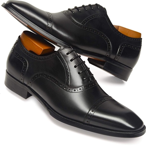 Men's Dress Shoes Oxford Formal Modern Leather Shoes for Men ALIPASINM Size 8 - Picture 4 of 11